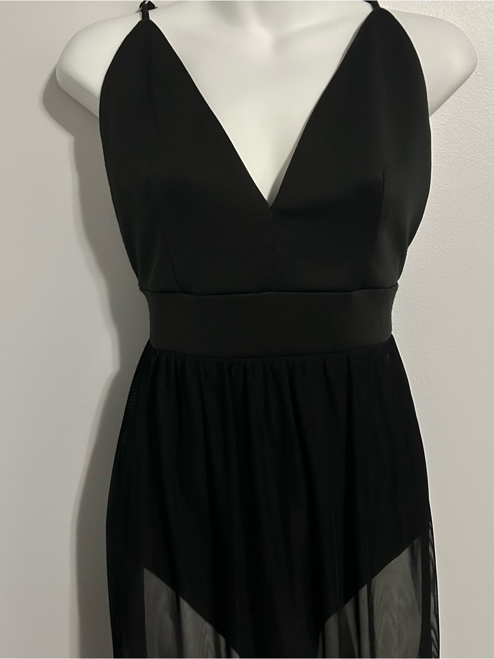 Shinestar Sheer Skirt Bodysuit Slip Dress Ethereal Edgy Romance Gothic Elegance